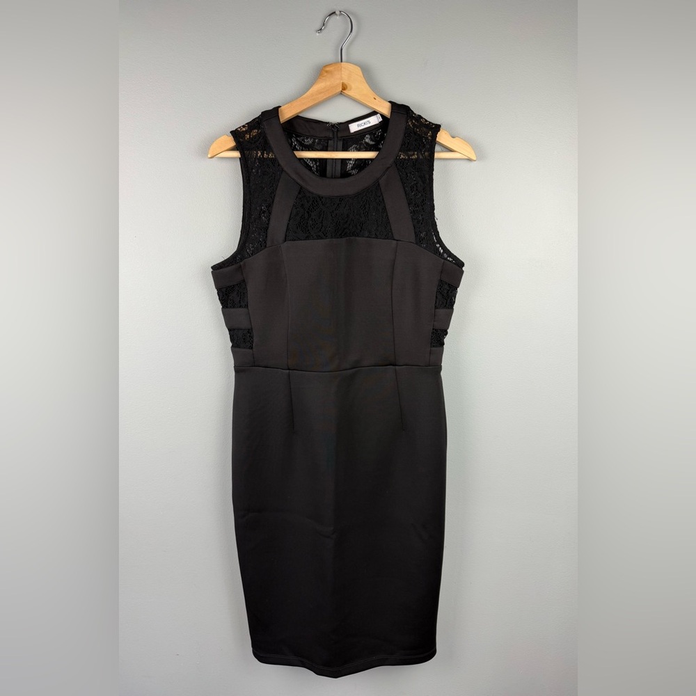 Ricki's Black Lace Panel Midi Dress